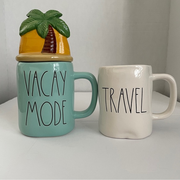 Rae Dunn Other - Rae Dunn Summer Vacation Themed Mugs with Topper